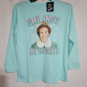 Elf "smiling's, My favorite'' girls long sleeve shirt large 10/12